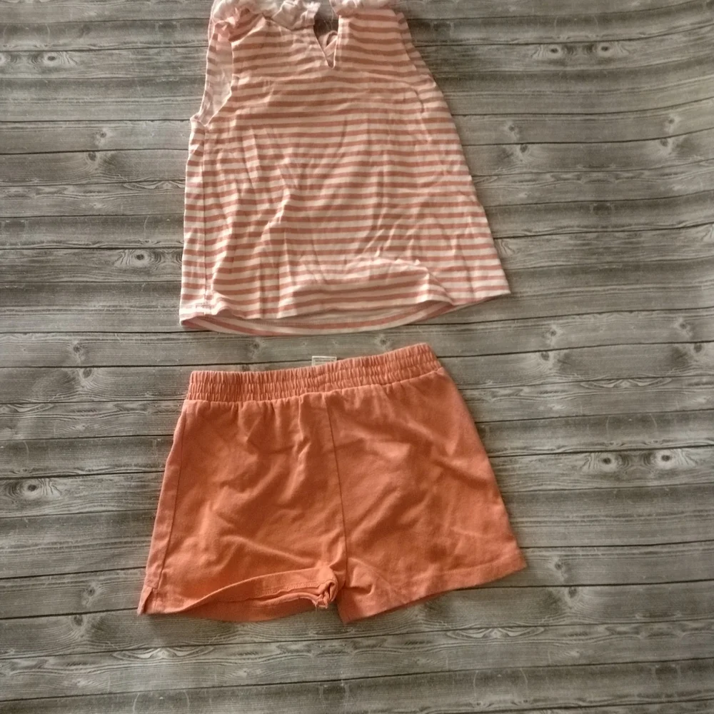 10/$40 Little Lass Pink and Orange Striped Floral Set